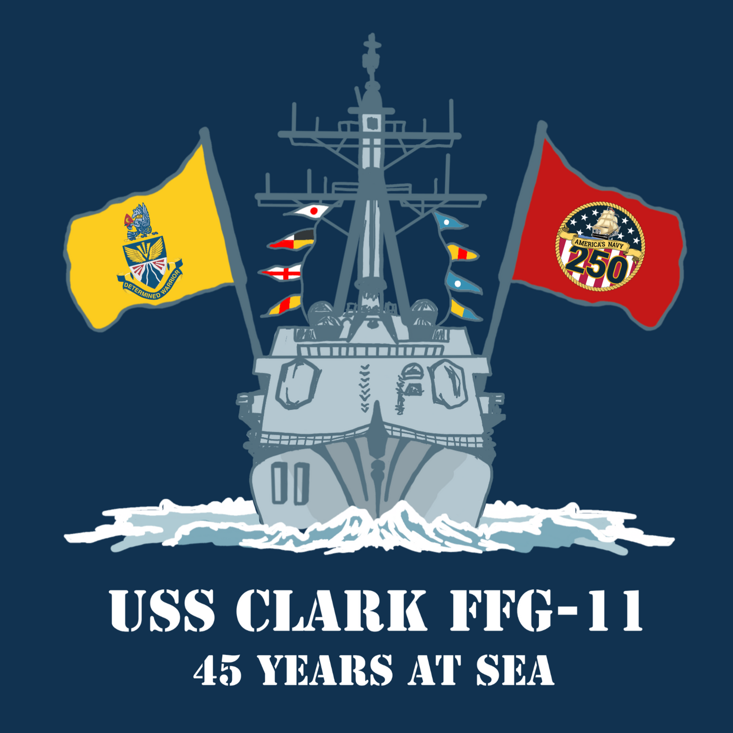 USS Clark 45th Anniversary T-Shirt (1980-2025)